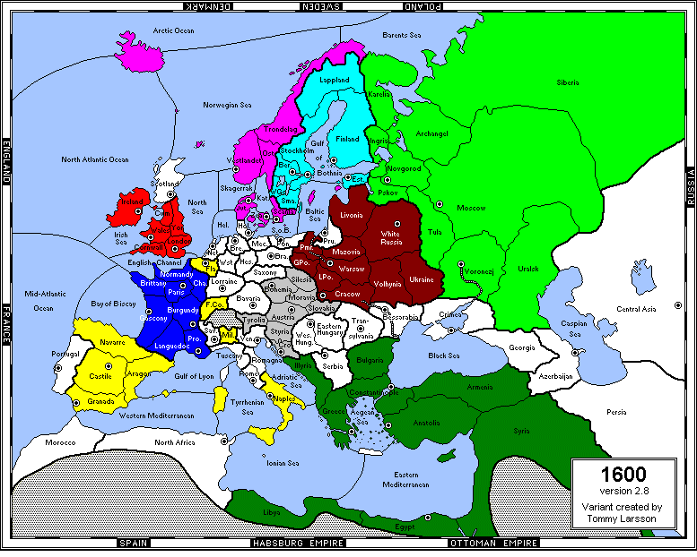 Карта европы 1600 года